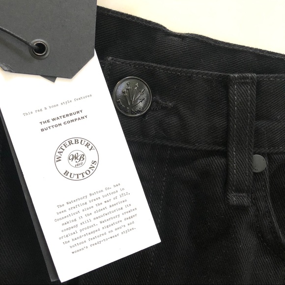 rag & bone HighRise Straight Leg Jeans Black Twill - Picture 6 of 7